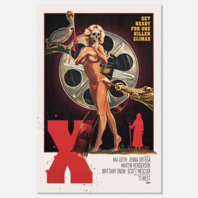 X Art Print Poster A24 Limited Edition Ti West Mia Goth Maxxxine Pearl OOP /500