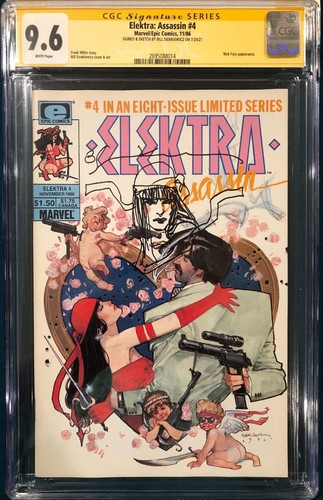 BILL SIENKIEWICZ ORIGINAL Sketch CGC 9.6 Signed ELEKTRA ASSASSIN #4 FRANK MILLER