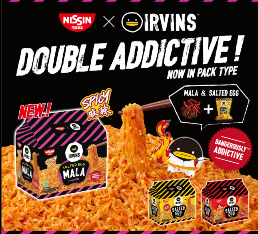 NISSIN X IRVINS Salted Egg Dry Instant Noodles | 5 x 113g | Now in 3 ...