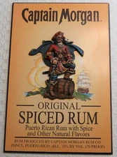 Captain Morgan Original Spiced Rum Wooden / Resin Pirate 19x13 Inch Wall Mount 
