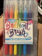 Ooly Brilliant Brush 12 Brush Markers Soft Brush Tips Washable