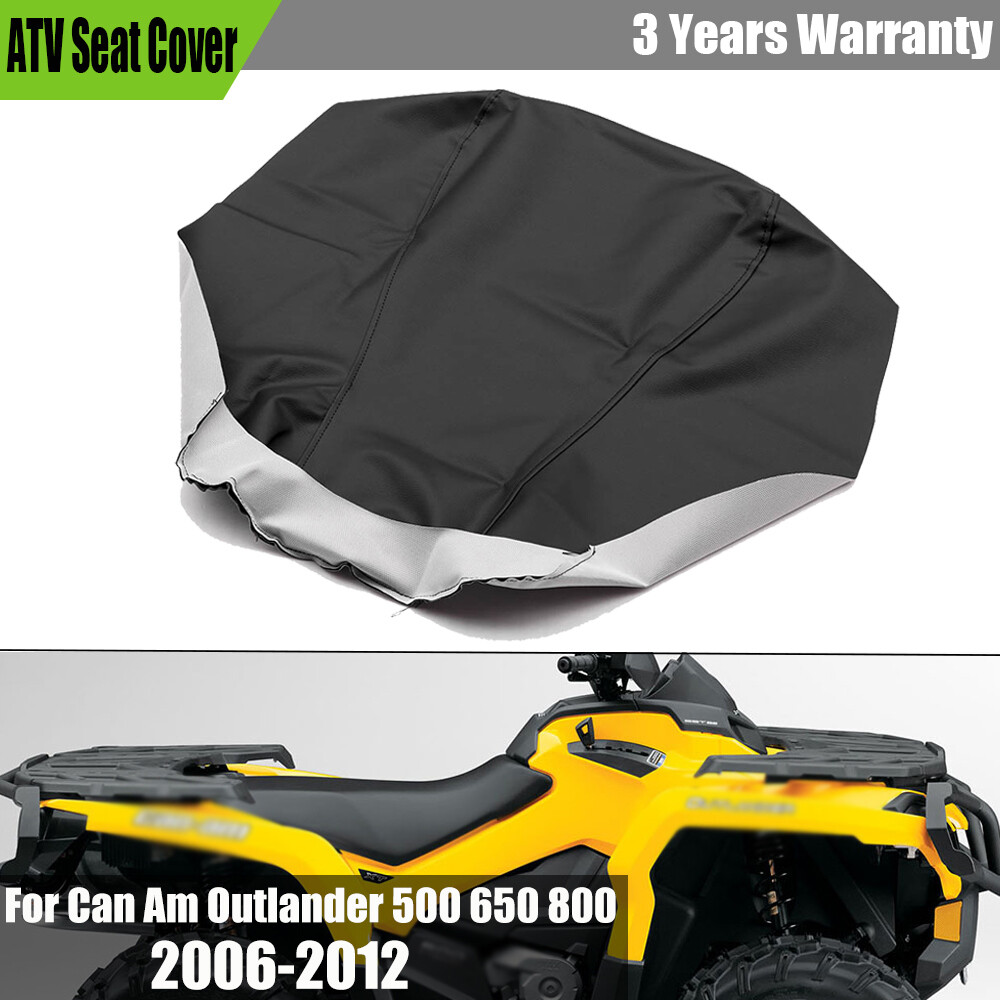 Black Seat Cover Kit For Can-Am Outlander MAX 500/650/800 (2006-2012) - Gen 1, PVC With Instructions