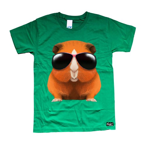 EAKS® Kinder Mädchen Kids T-Shirt "Meerschweinchen mit Sonnenbrille" Fun Shirt - Bild 10 von 11
