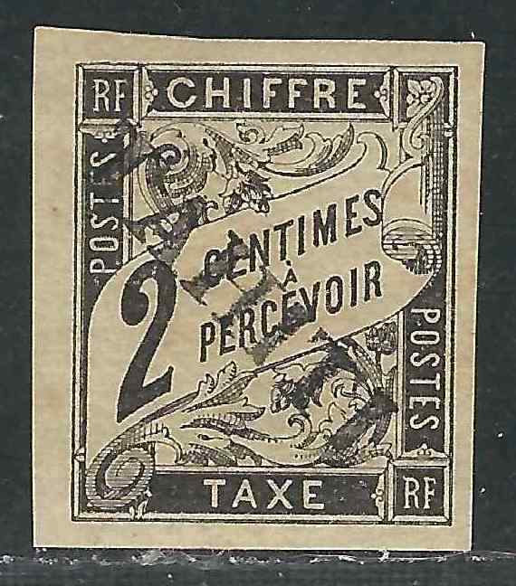 France Tahiti Stamps J2 Yv TT 2 2c Black MVLH VF Signed 1893 SCV