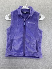 Lands' End Kids Kids Vest Purple Velour Full Zip Size Small 7-8