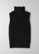 Nwt Authentic Aritzia Wilfred cortado sleeveless mock neck sweater black 2XS