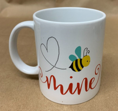Coffee Mug Cup Bee Be Mine Buzzing BEE Heart Trail