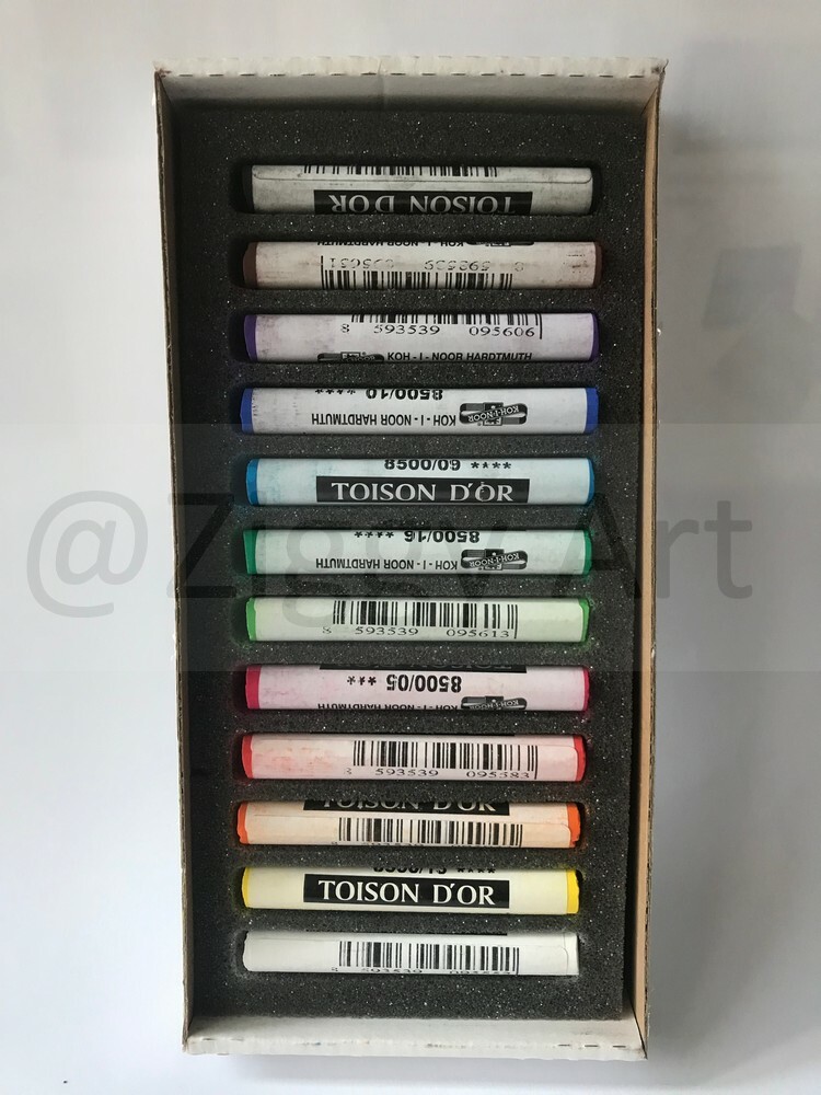 Koh-I-Noor TOISON D'OR 8592 Crayons Pastels Doux Gris - Lot De 12