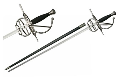 43.5'' Medieval Rapier Sword With Scabbard Polymer Handle