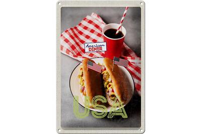 Metal sign travel 20x30 cm America USA hot dog cucumber mustard Coke sign tin sign