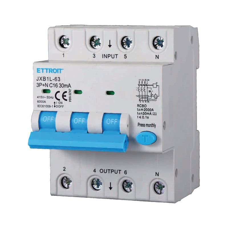 Magnetotermico Differenziale 3P+N 16A 30mA 380V-6KA CLASSE A