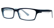 MODERN OPTICAL LIMIT MEN'S PLASTIC EYEGLASSES 52-16-145 NAVY/BLUE W/ SOFT CASE