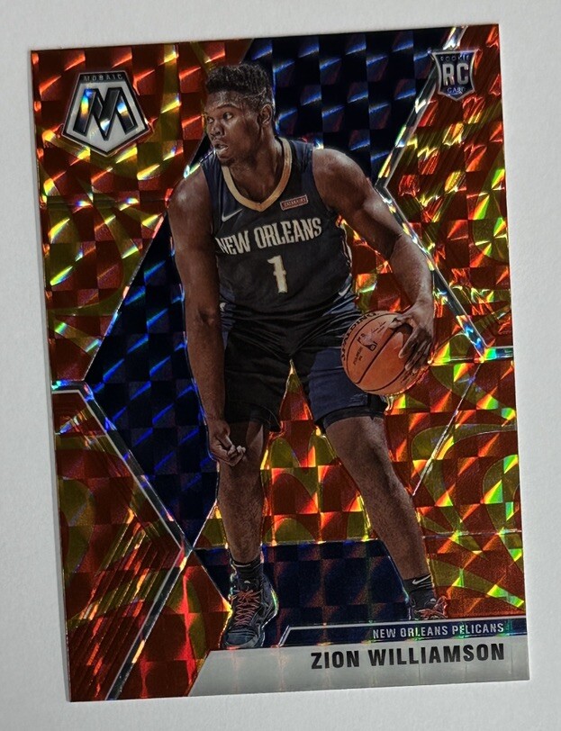 2019-20 Panini Mosaic Orange Reactive Zion Williamson Rookie RC #209