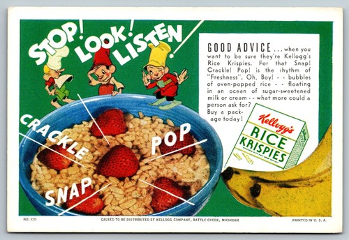 Vintage Ink Blotter - Kellogg's Rice Krispies - Cereal