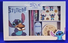 Disney Stitch Cozy Stationery Set NIB Notebook Notepad Highlighter Pen Stickers
