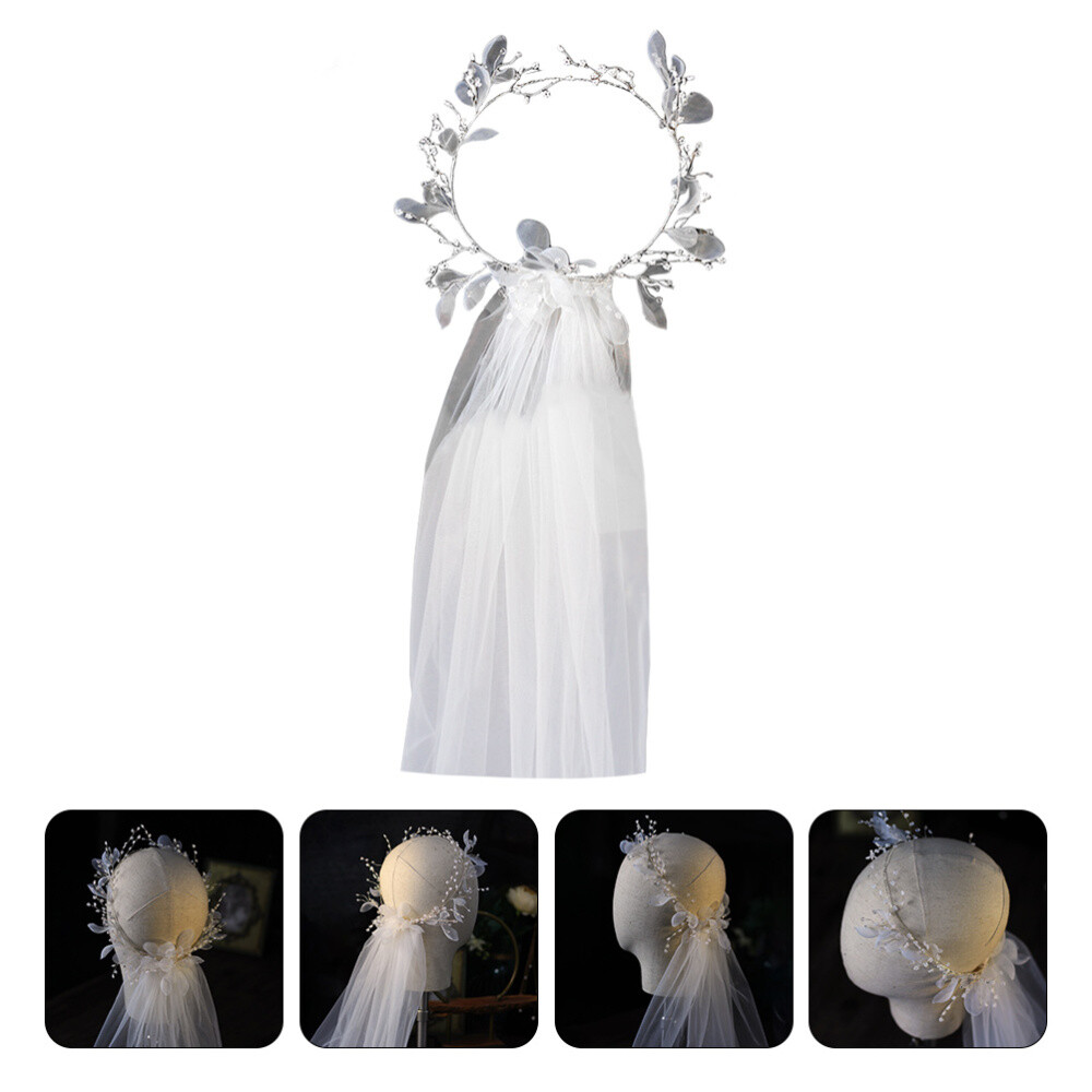 Elegant Garland Veil Garters for Women Bridal Hair Wreaths Accessories