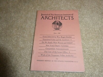 Vintage June 1949 Magazine Journal of the American Institute of Architects