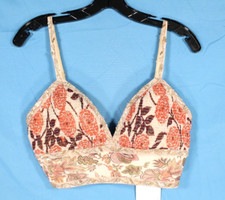 NWT SHERRI HILL Padded SMOCKED Floral EMBELLISHED BEADED Sleeveless CROP TOP 2