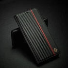 For Samsung S25 S24 S23 S20 Note 20 Ultra Carbon Fiber Texture Leather Flip Case