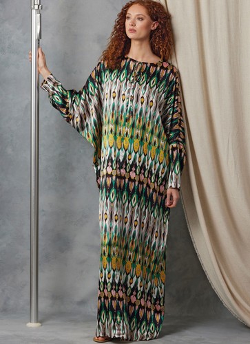 Misses/Women Loose-fitting Caftan Floor-length Vogue Pattern V2057 XS-XXL, 4-26 - Picture 3 of 7