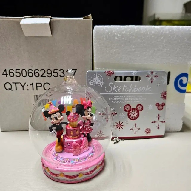 Disney Mickey & Minnie Happy Birthday Dome Ornament