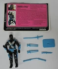 1993 GI JOE SNAKE EYES V5 ACTION FIGURE W/FILE CARD/CLAWS/NUNCHUCKS/KNIFE/STAND