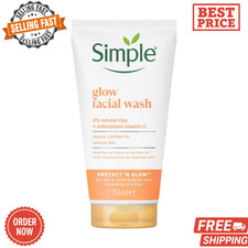 Simple Protect 'N' Glow Express Glow Clay Polish Cleanser Facial Skin Care 150ml