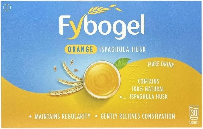 Fybogel Orange 2 Pack - Natural Laxative for Constipation Relief, 60 sachets