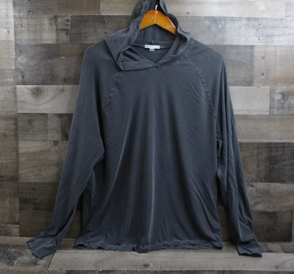 Camisa con Capucha James Perse Para Hombre Grande Ligera Manga Larga Pullover Hecha en EE. UU. Foto 2 de 4