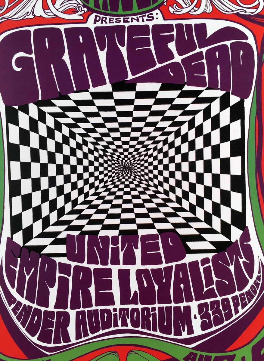 Grateful Dead Handbill ヴィンテージ ポストカード Grateful Dead Vintage Concert Handbill from Fillmore