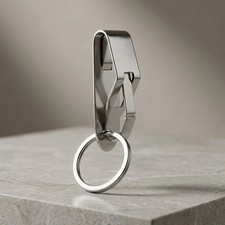 Quick Release Keychain Clip Premium Steel Belt Key Ring Holder Detachable Hook