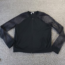 Under Armour All Season Gear Womens Large Full Zip Sweater Jacket Black Semi Fit