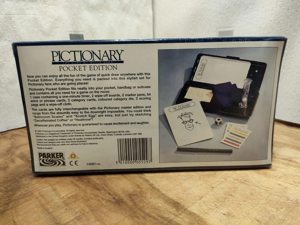 Vintage 90's Pictionary Pocket Edition Game By Parker Sealed Read Description  - Image 4 of 4