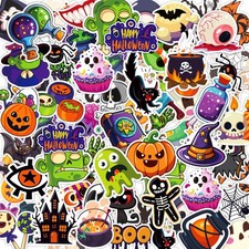 Halloween Party Favors - 100 PCS Pumpkin Bat Spider Stickers,Kids Multicolor