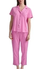 NEW Karen Neuburger Women's XL Pink 2-Piece Pajama Set Floral Printed