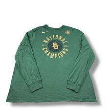 Nike Baylor Bears 2021 NCAA Mens Basketball National Champions L/S Shirt 2XL GUC