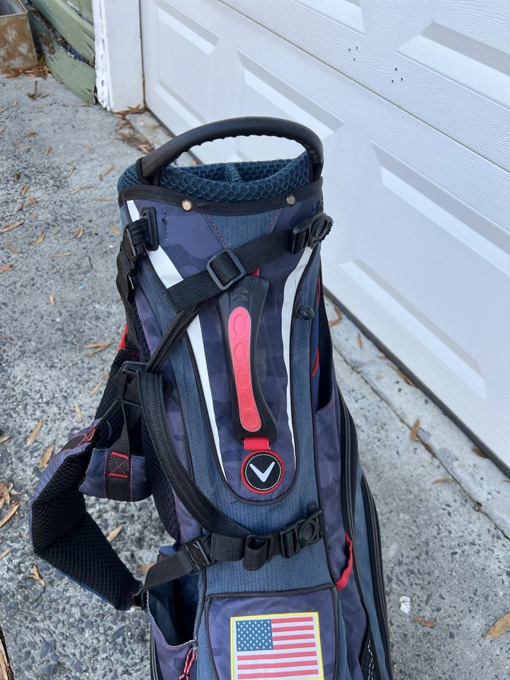 Bolso de pie CALLAWAY Fusion 14 14 vías superior rojo, blanco y azul bandera americana EE. UU. Foto 2 de 4