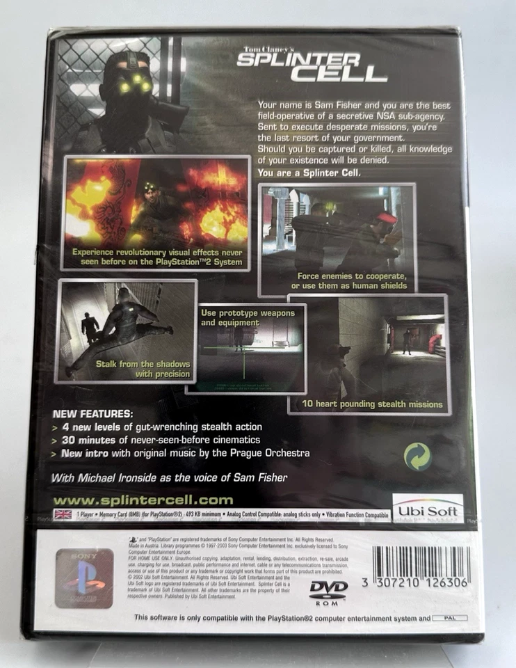 PS2 Tom Clancy’s Splinter Cell, New And Factory Sealed - Image 2 of 4