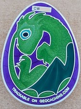 3D Dragon Egg Geocoin - Satin Silver - Activated  Adoptable - TB92APP