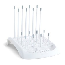 Foldable Baby Bottle Drying Rack with Accessories Holder White