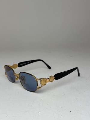 Vintage Fendi Roma Sunglasses Black Gold Blue