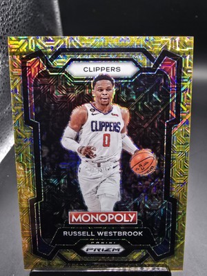 2023-24 Prizm Monopoly Gold Millionaire Shimmer #38 Russell Westbrook /500