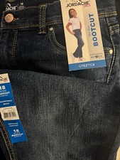 Jordache Girls Size 18 Mid Rise Bootcut Stretch Jeans Dark Wash Adjustable NWT