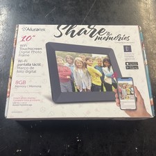 Aluratek 10-Inch Digital Photo Frame Wi-Fi Touch Screen 8GB New