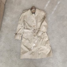 Vintage Burberrys Trench Coat Made in England Wool Zip Liner Belted Beige NWOT