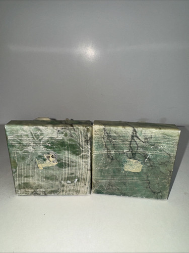 Vintage Genuine Alabaster Elephant Bookends Hand Carved Italy Trunks Up - Picture 5 of 13