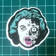 Sticker seal Halloween zombie woman creepy skull smartphone