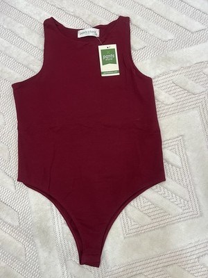 Pants Store Bodysuit Gameday Top High Neck Wine Women s Size Medium NWT