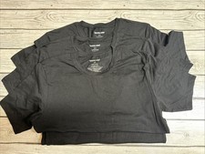 Lot of 3 Tommy John Black Crewneck Undershirts Size Small Cotton Basics