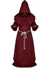 Medieval Priest Monk Robe-Hooded Cap Cloak